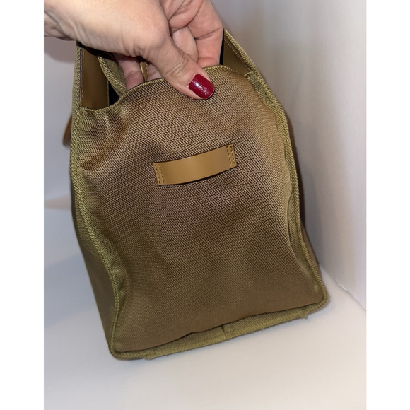 Salvatore Farragamo Handbag shoulder leather brown tan canvas bag authentic - Picture 6 of 16